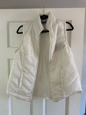 Motherhood Maternity White Quilted Puffer Vest
